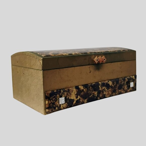 Vintage Sarah Coventry Jewelry Box, Extra Large Organizer, Gold Brown Retro 70s - Picture 11 of 14